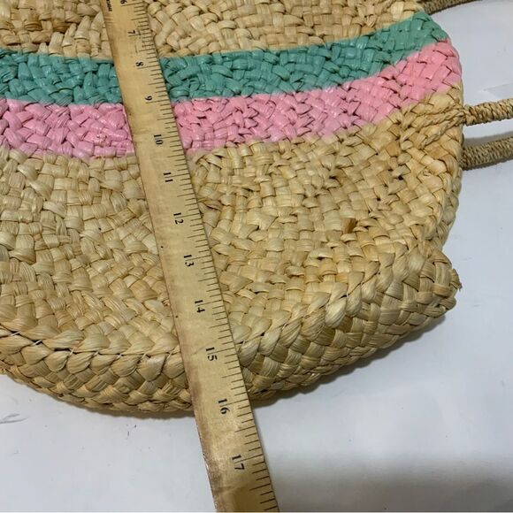 Vineyard vines Round straw shoulder bag, womens beach  Woven Bag - Picture 10 of 11